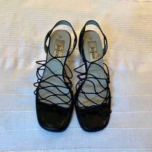 Jessica Black Heeled Strappy Sandals